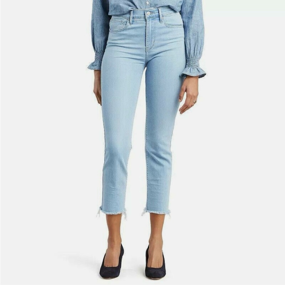 Levi's 724 high-rise straight crop jeans in light blue